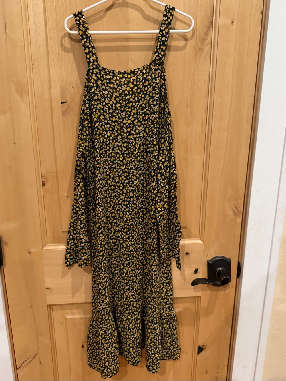 Ten Sixty Sherman Girls, Black Maxi Dress with Yellow Floral Print
